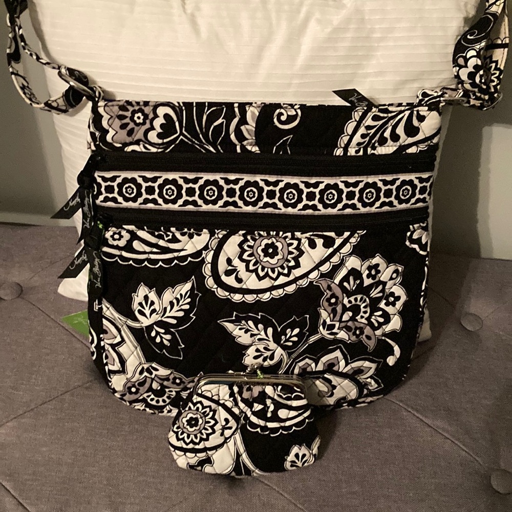 Vera Bradley triple zip hipster plus coin purse in midnight paisley